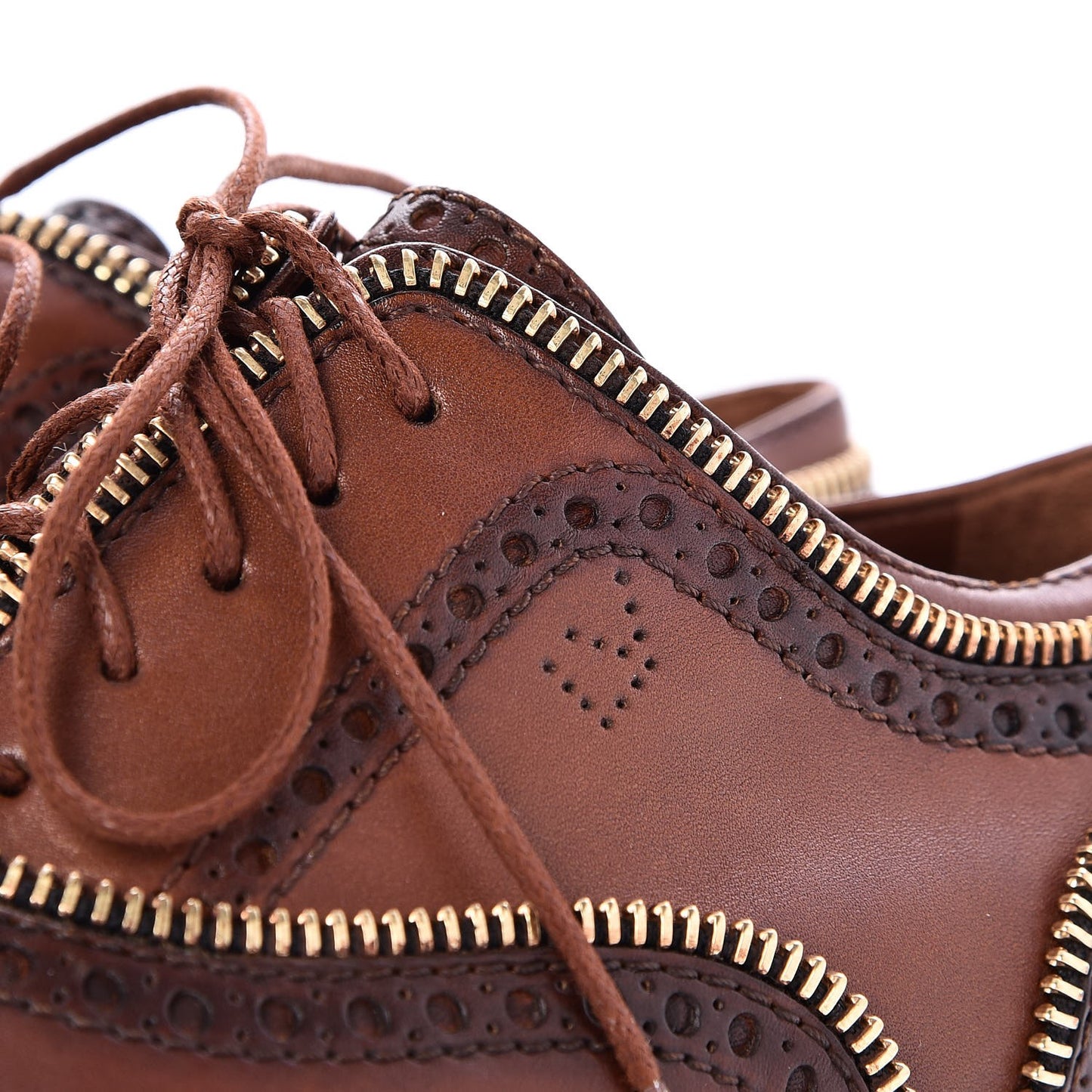 Calfskin Tomboy Richelieu Oxford Flats 37.5 Cognac