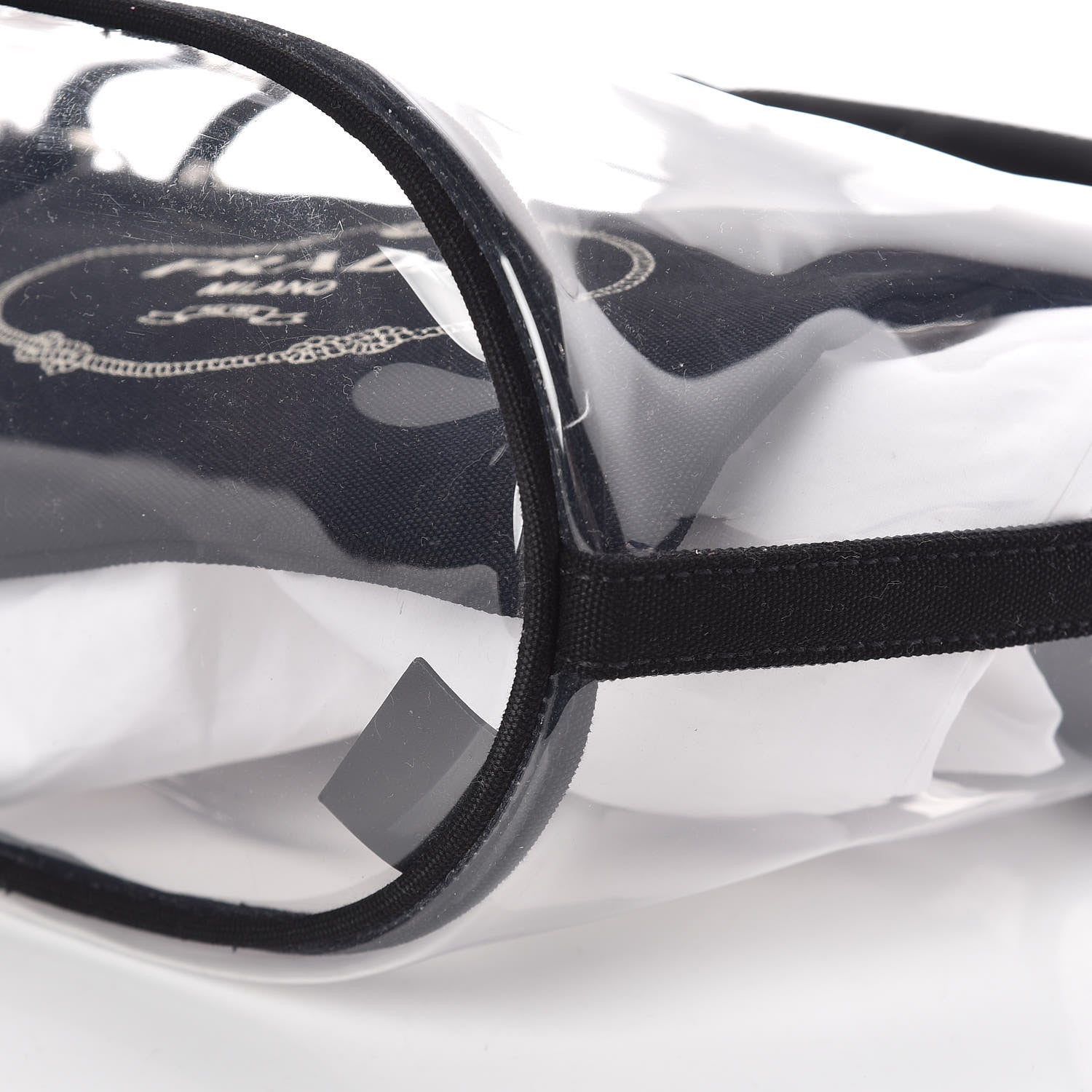 Prada Plexiglass Canapa Small Shopper Tote Black 8 of 8