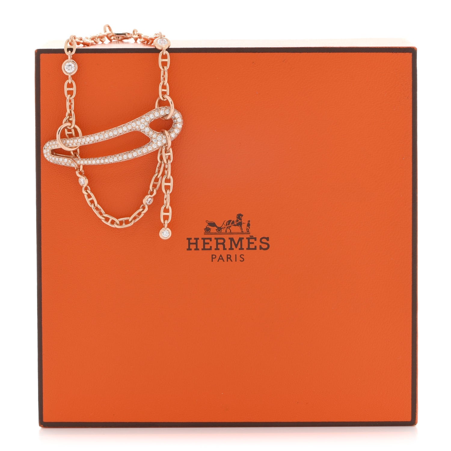 Hermes 18K Yellow Gold Diamond Pave MM Chaine D'Ancre Punk Bracelet ST 6 of 6
