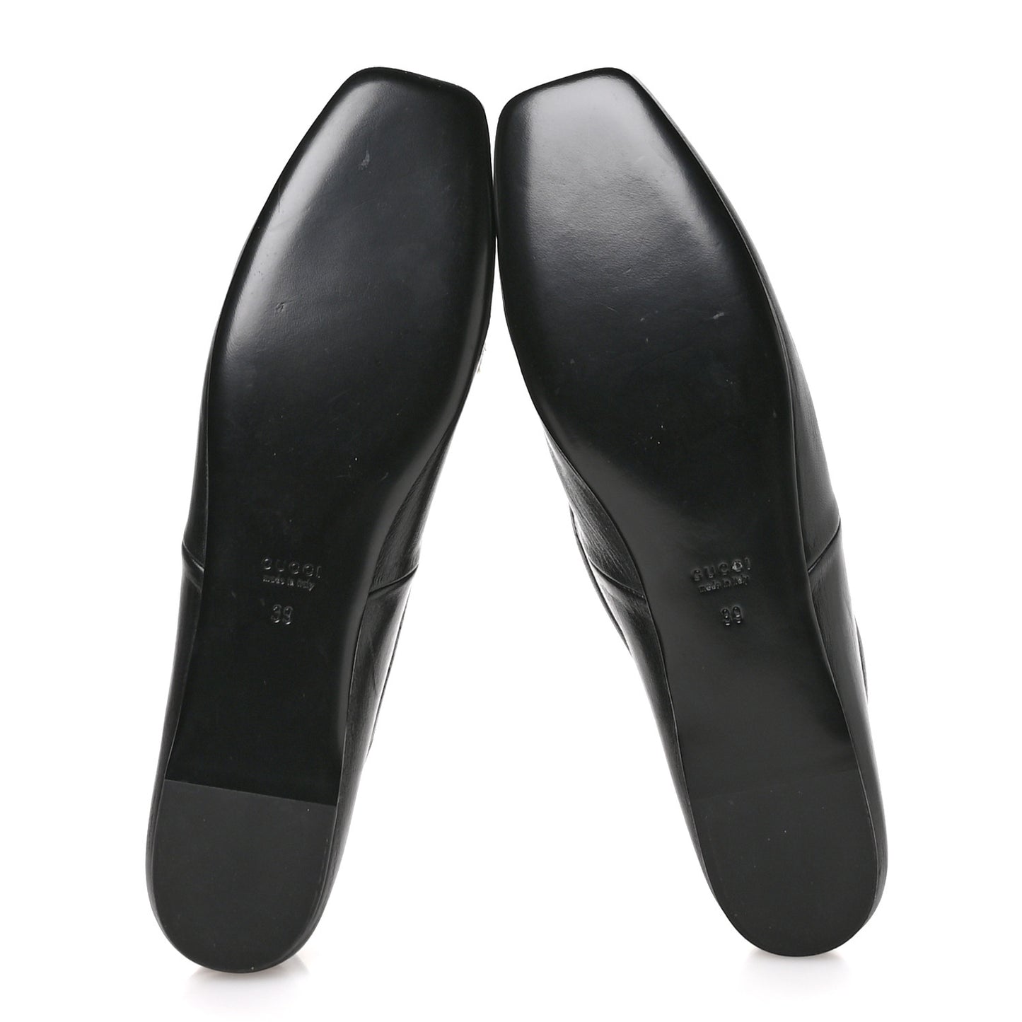 Malaga Kid Snakeskin Interlocking G Ballet Flats 39 Black