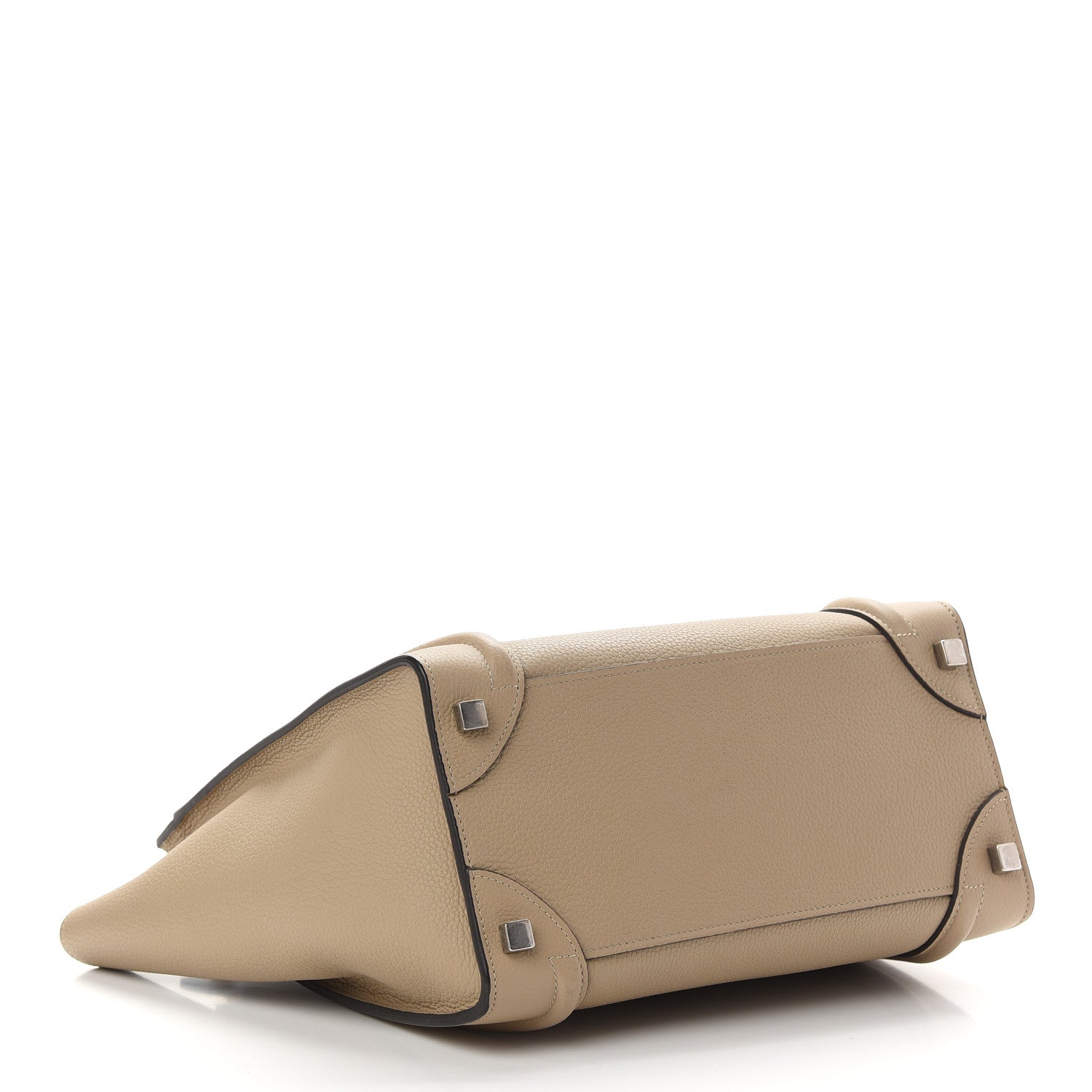 Celine Drummed Calfskin Micro Luggage Dune 4 of 8