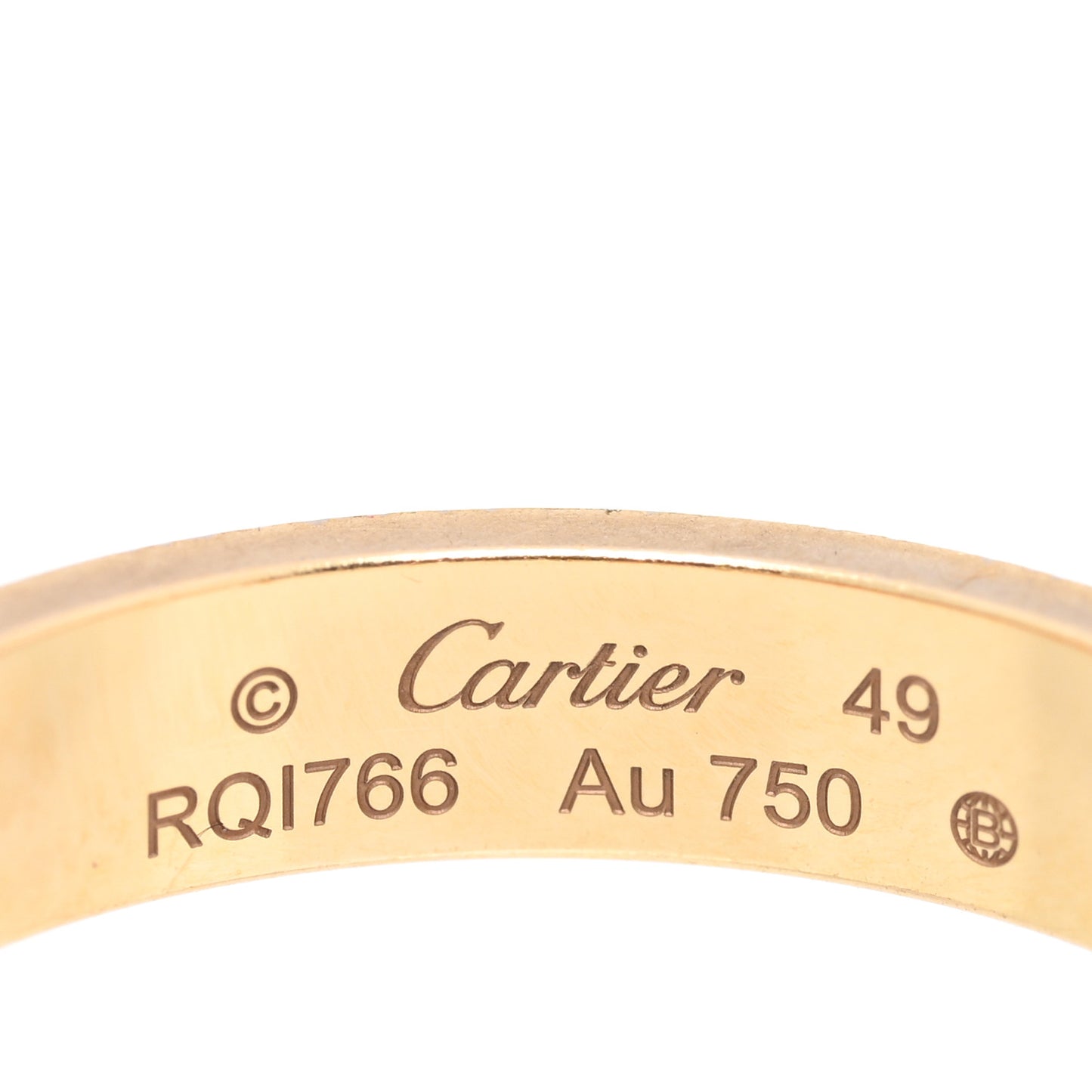 18K Yellow Gold 3.5mm LOVE Wedding Band Ring 49 5