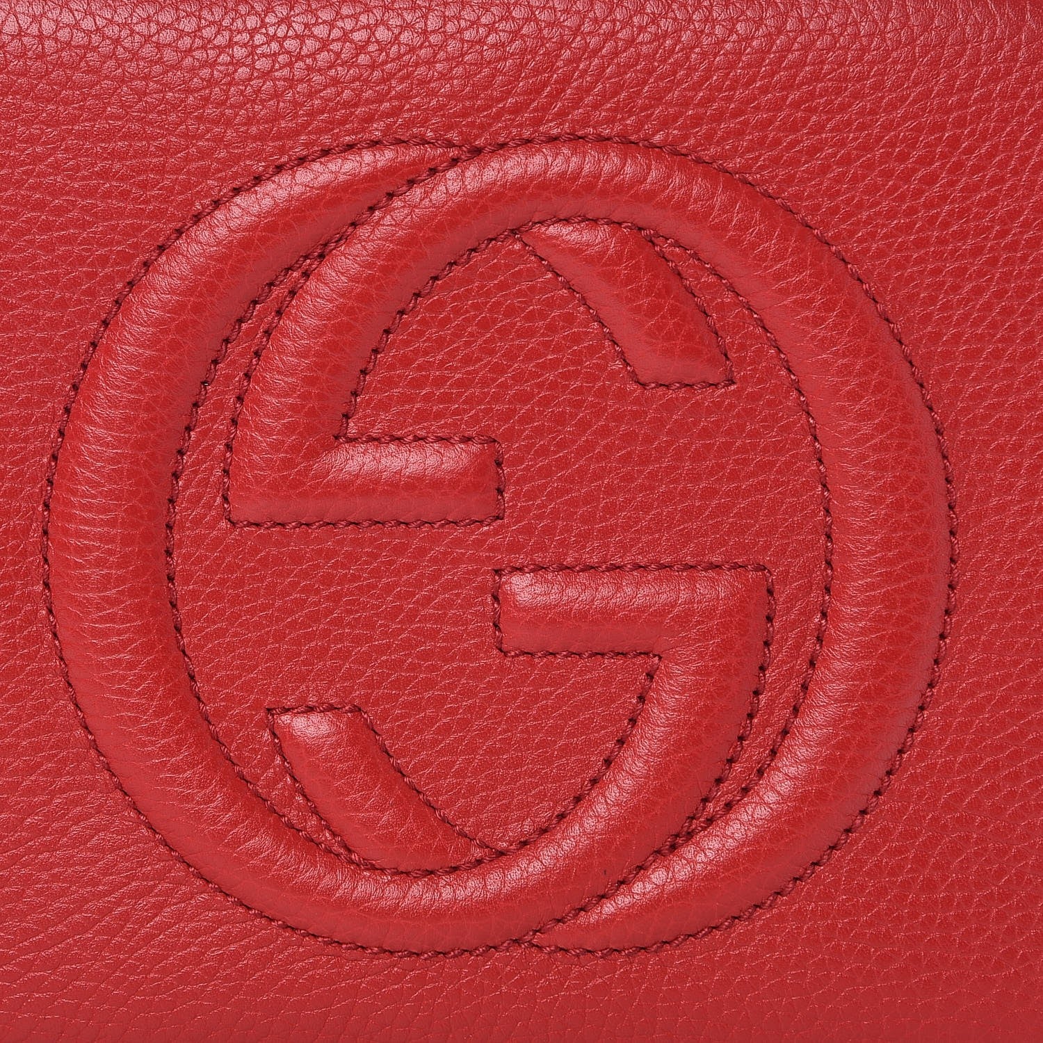 Gucci Pebbled Calfskin Small Soho Disco Bag Tabasco Red 8 of 9