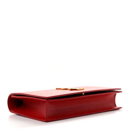 Saint Laurent Grain De Poudre Classic Monogram Cassandre Clutch New Red 4 of 7