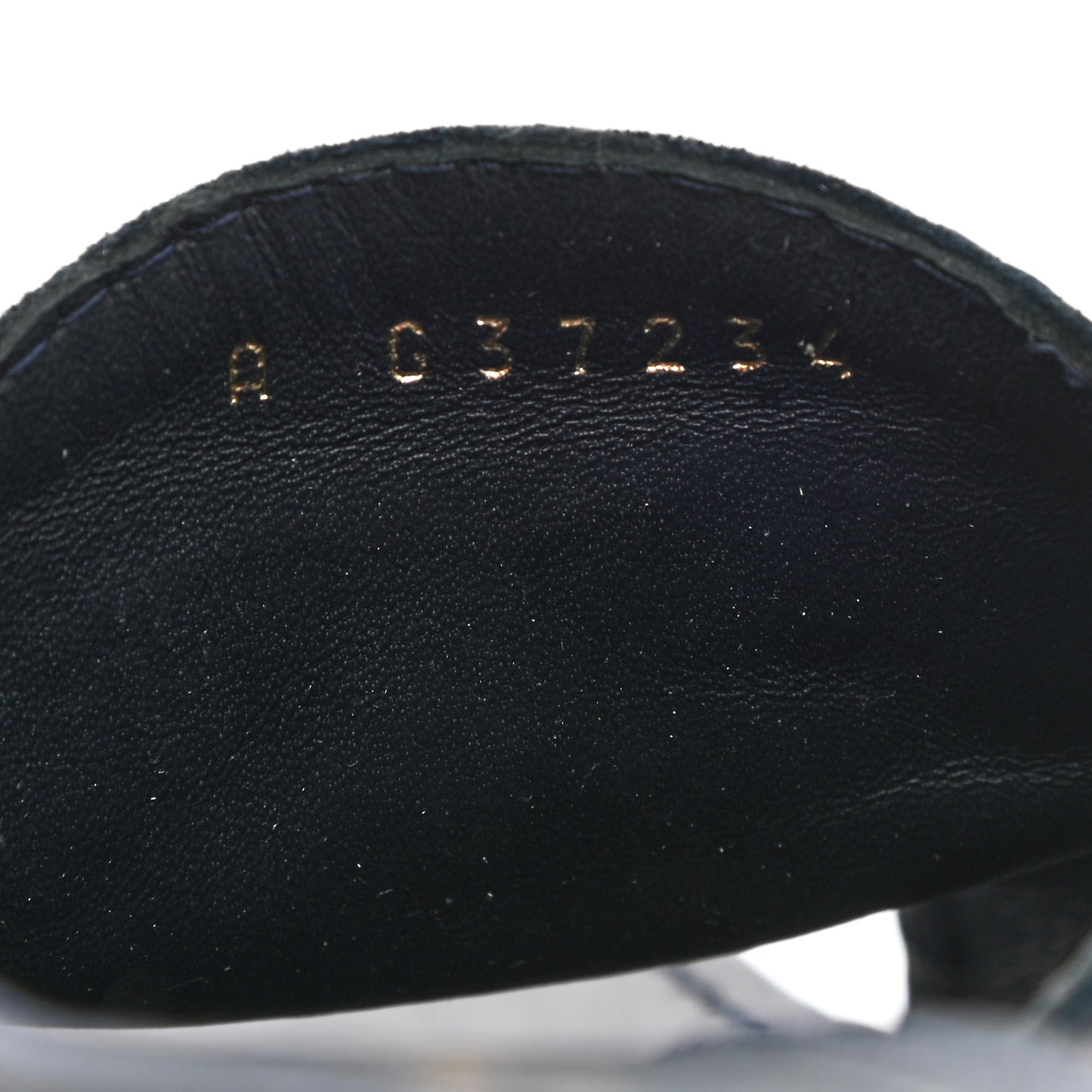 Suede Calfskin Cork CC Wedge Sandal 38.5 Navy Blue