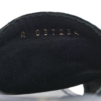 Chanel Suede Calfskin Cork CC Wedge Sandal 38.5 Navy Blue 9 of 10