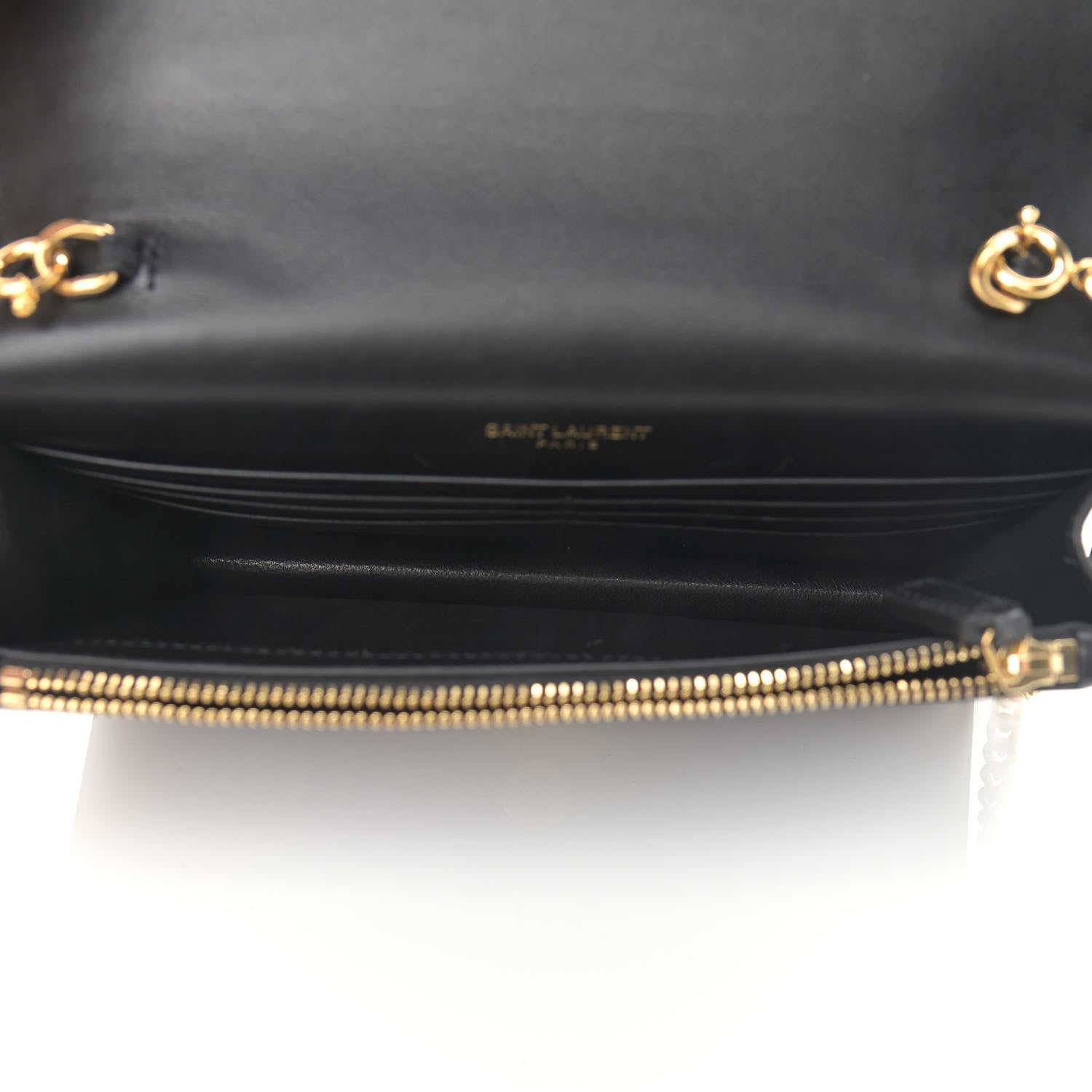 Saint Laurent Smooth Calfskin Classic Monogram Kate Tassel Chain Wallet Black 5 of 10