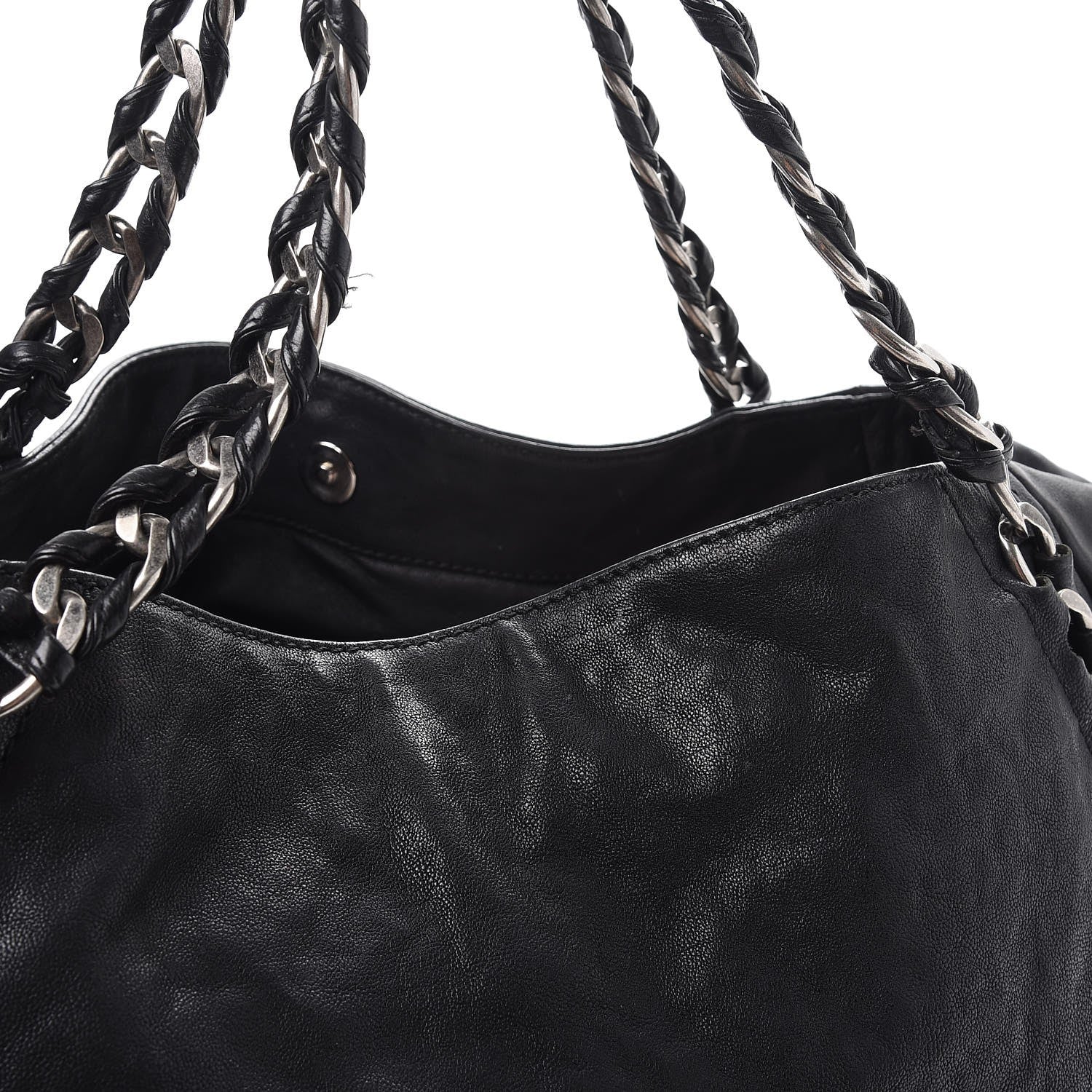Chanel Glazed Calfskin East West Modern Chain Tote Black 11 of 13