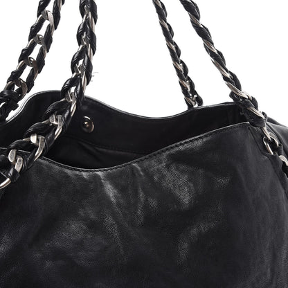 Chanel Glazed Calfskin East West Modern Chain Tote Black 11 of 13
