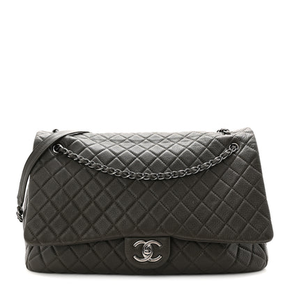 Chanel Calfskin Quilted XXL Travel Flap Bag Khaki 1 of 12