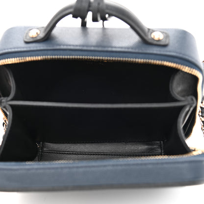 Chanel Caviar Quilted Small CC Filigree Vanity Case Navy Black 5 of 10