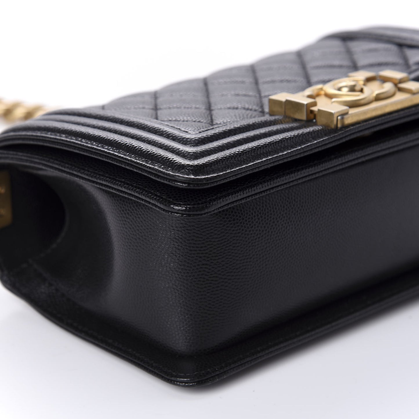 Caviar Quilted Small Boy Flap Black