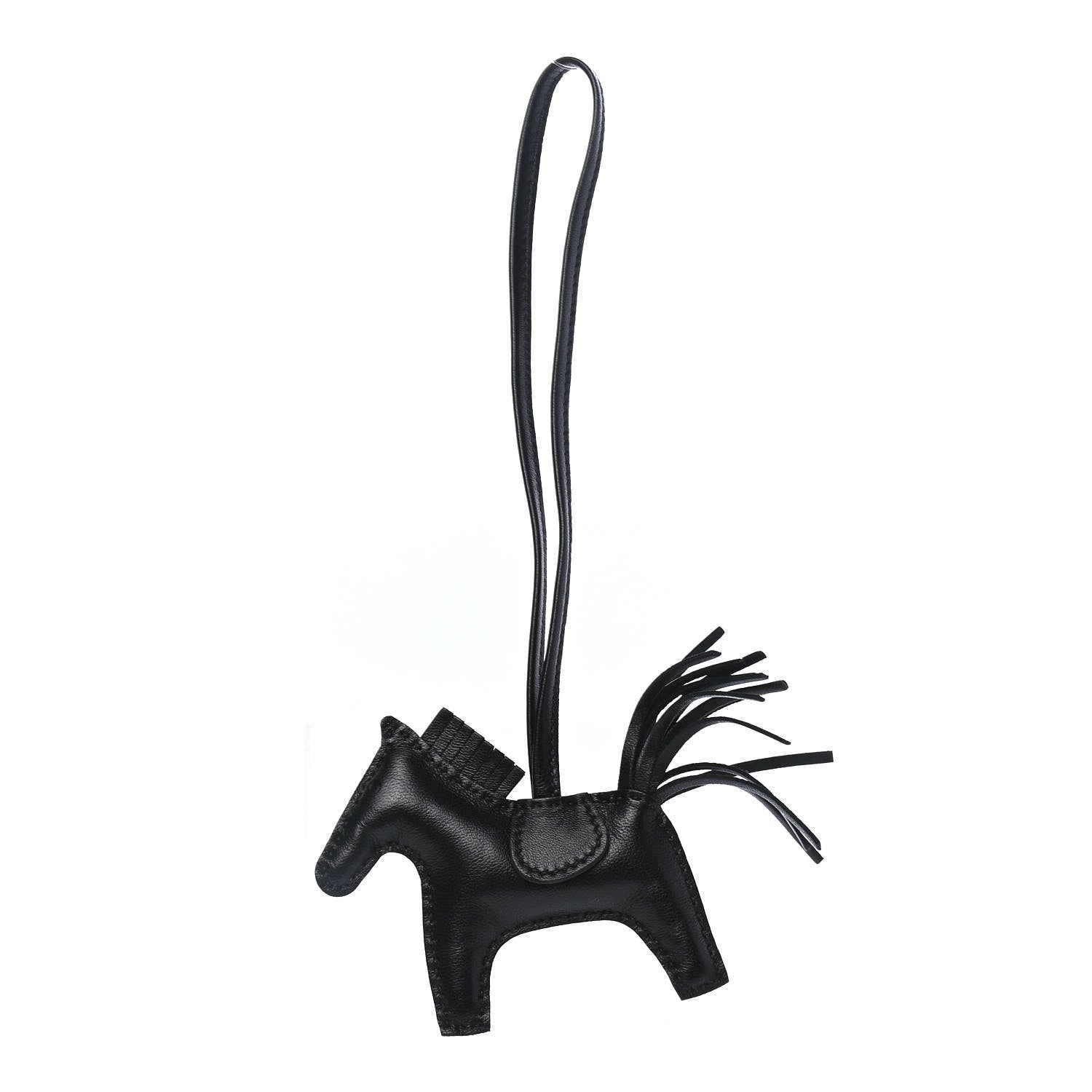Hermes Milo Lambskin Grigri Rodeo Horse Bag Charm PM So Black 1 of 4