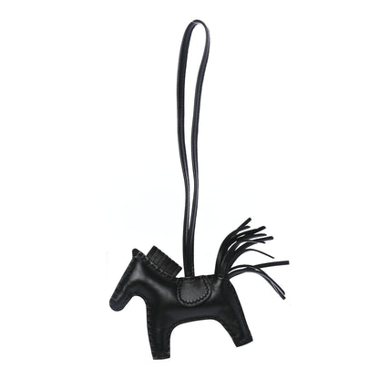 Hermes Milo Lambskin Grigri Rodeo Horse Bag Charm PM So Black 1 of 4
