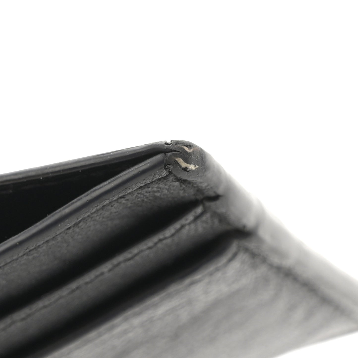 Calfskin Crocodile Embossed Monogram Credit Card Case Black