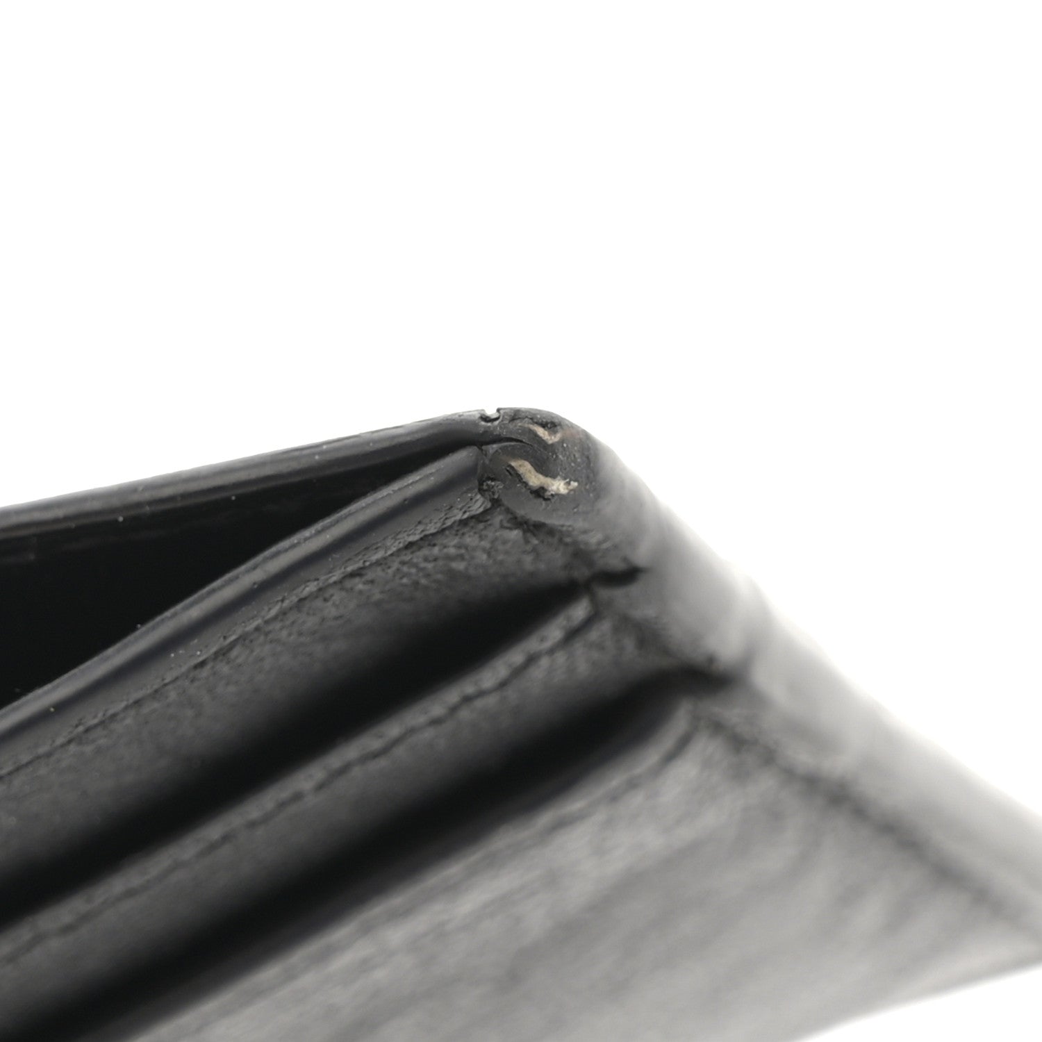 Saint Laurent Calfskin Crocodile Embossed Monogram Credit Card Case Black 8 of 8