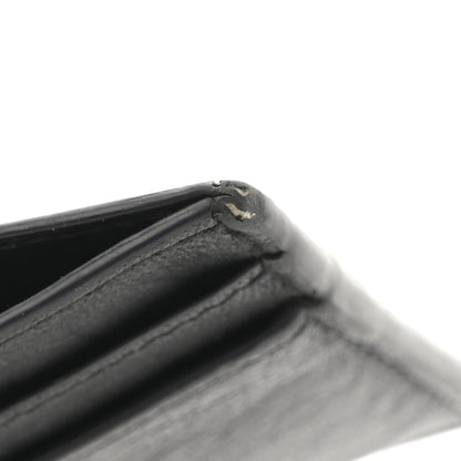 Saint Laurent Calfskin Crocodile Embossed Monogram Credit Card Case Black 8 of 8