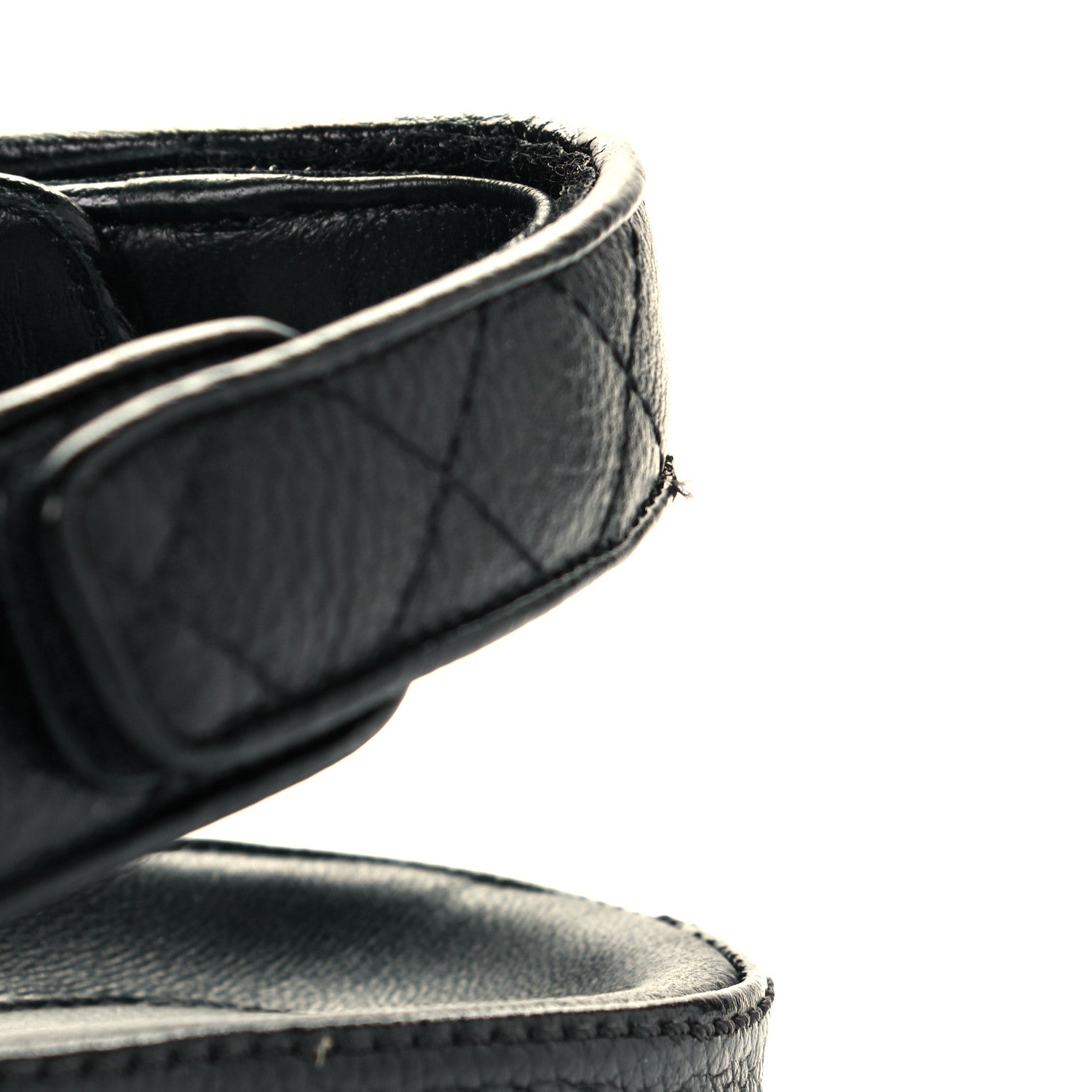Chanel Grained Calfskin Velcro Dad Sandals 39 Black 9 of 10