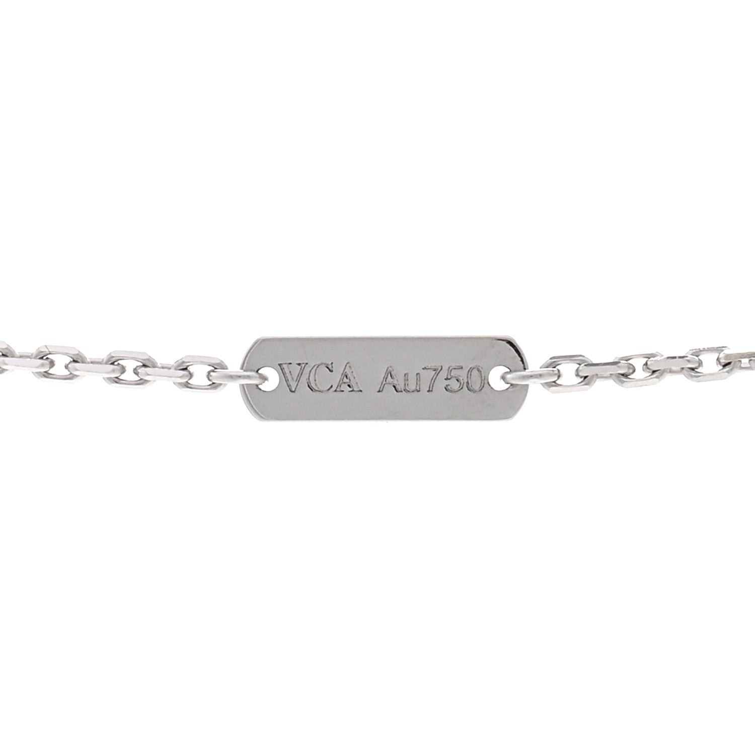 Van Cleef & Arpels 18K White Gold Diamond Vintage Alhambra Pendant Necklace 4 of 6
