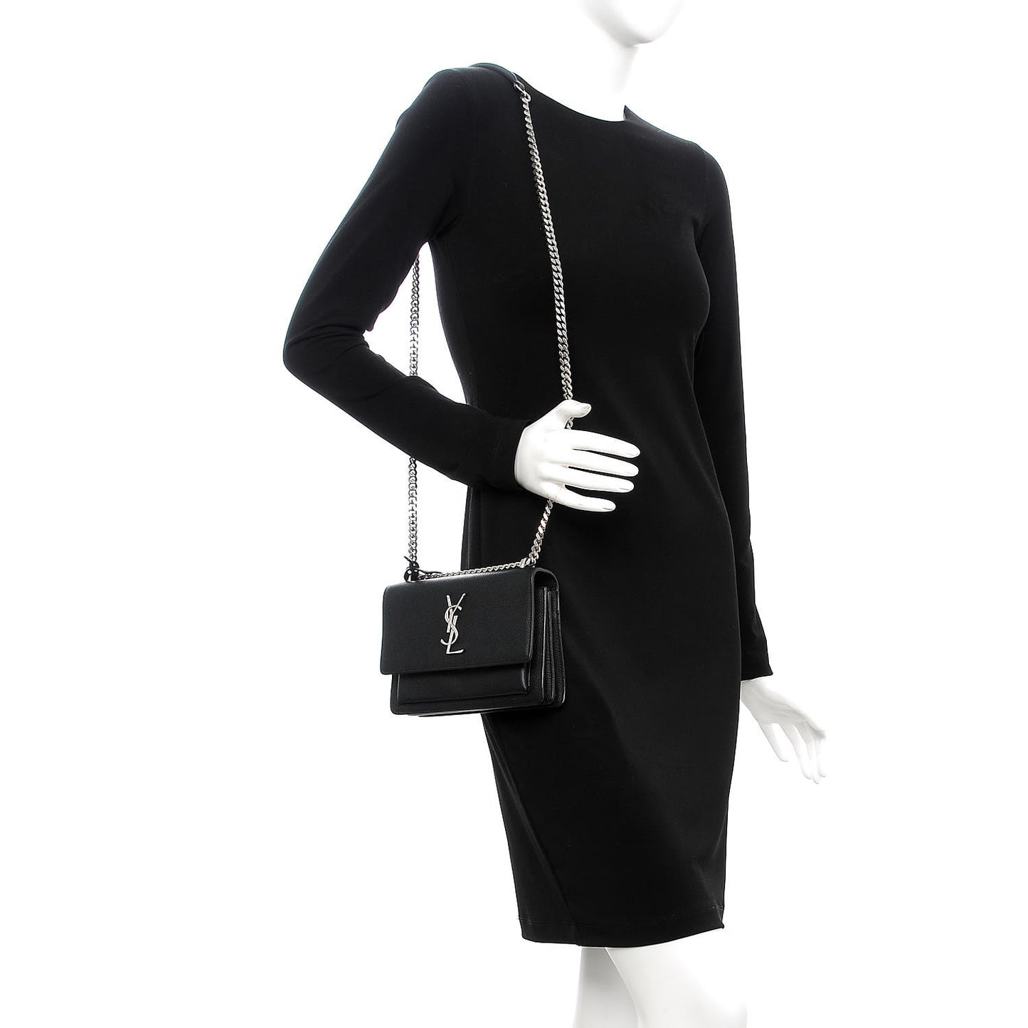 Grained Calfskin Small Monogram Sunset Black