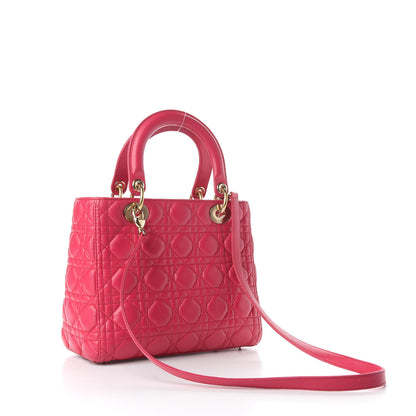Christian Dior Lambskin Cannage Medium Lady Dior Pink 3 of 9