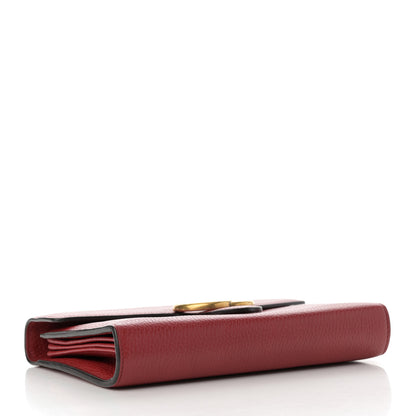 Gucci Calfskin GG Marmont Chain Wallet Vulcanic Red 4 of 14