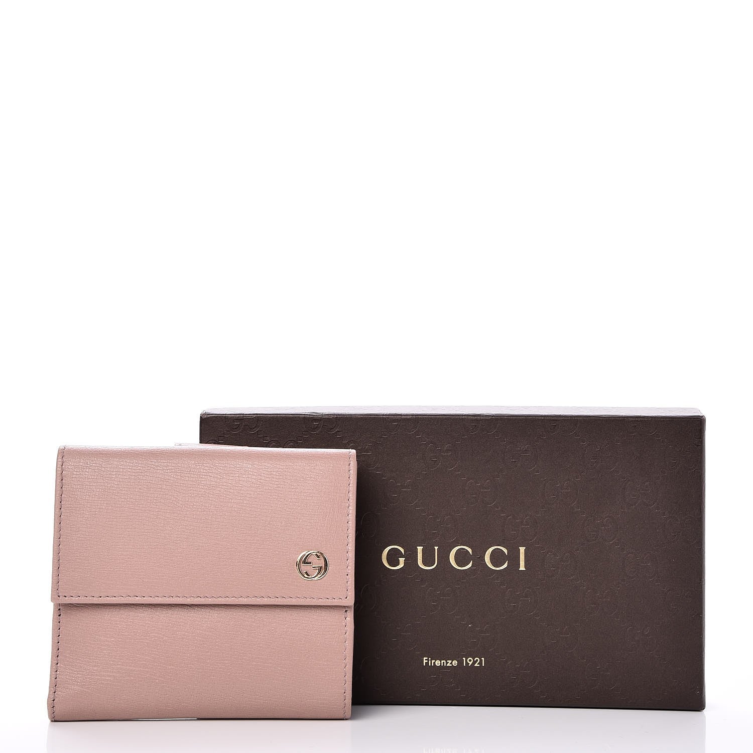 Gucci Calfskin Interlocking G French Flap Wallet Antique Rose 8 of 8