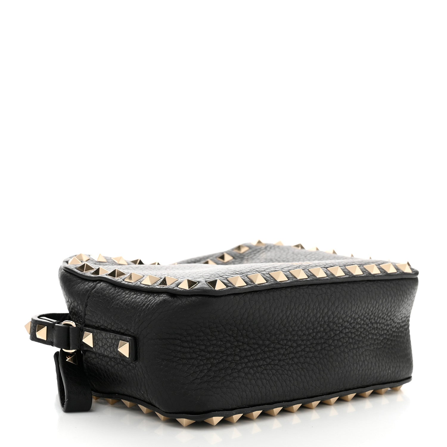 Valentino Garavani Pebbled Calfskin Rockstud Camera Crossbody Bag Black 4 of 9