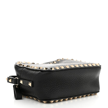 Valentino Garavani Pebbled Calfskin Rockstud Camera Crossbody Bag Black 4 of 9
