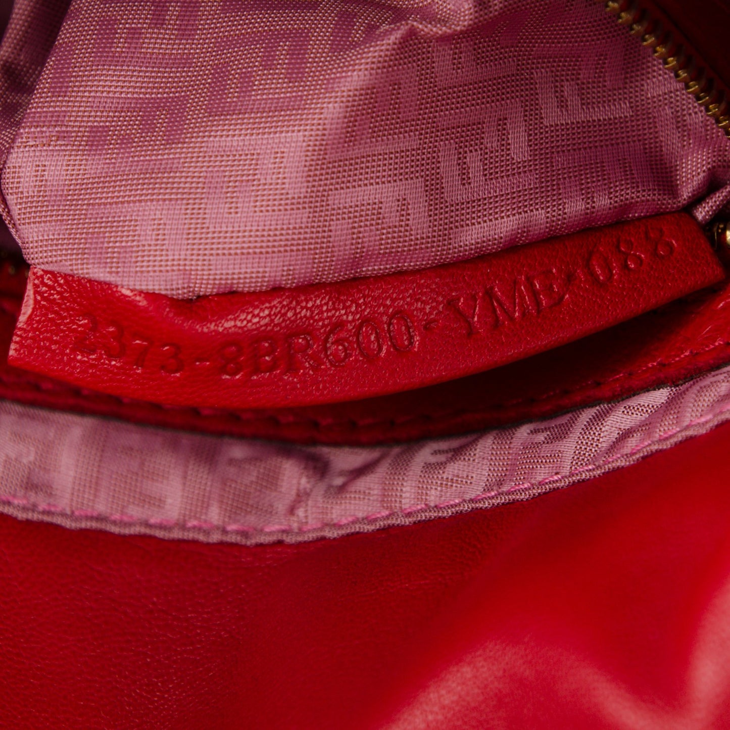 Nappa Logo Embossed Baguette Red