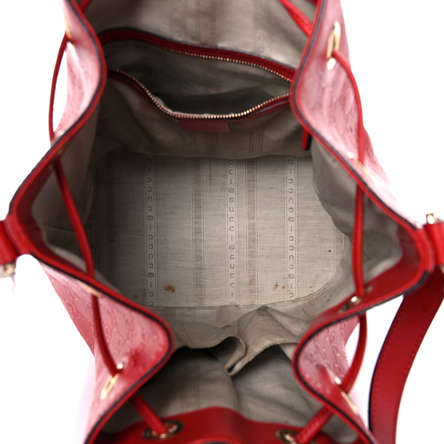 Gucci Bright Diamante GG Monogram Studded Medium Bucket Bag Red 4 of 33