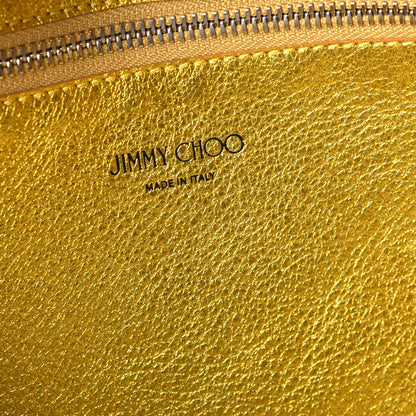 Jimmy Choo Metallic Nappa Suede Stevie Reversible Tote Saffron Caramel 10 of 17
