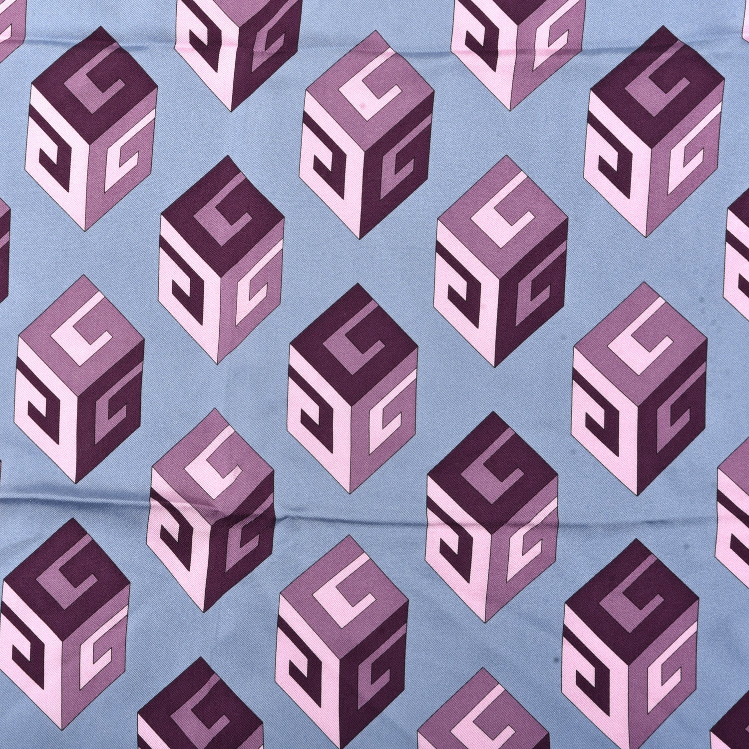 Gucci Silk GG Wallpaper Print Square Scarf Blue 3 of 5