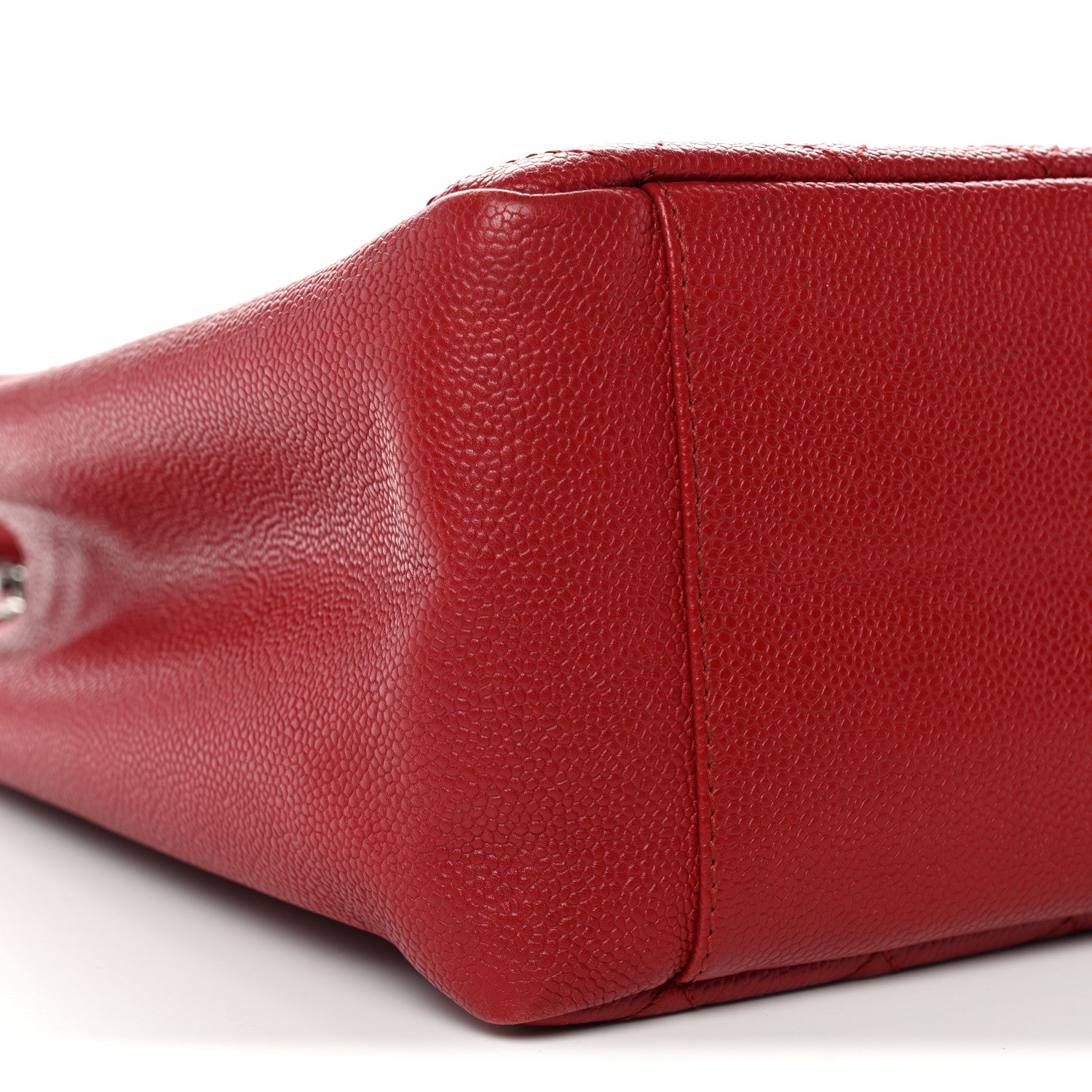 Chanel Caviar Quilted Grand Shopping Tote GST Red 10 of 14