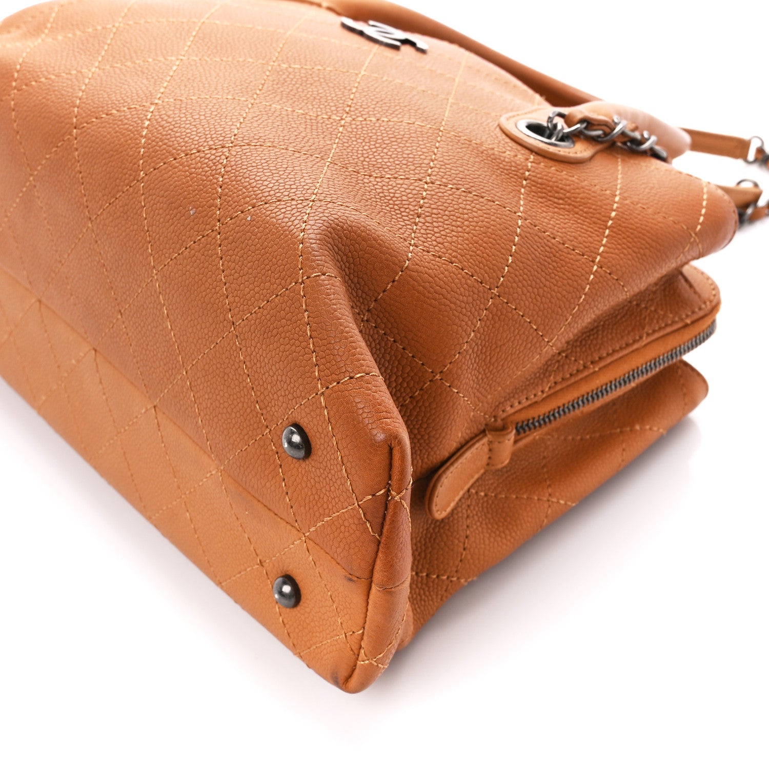 Chanel Grained Vegetal Calfskin Small Urban Shopping Tote Camel 12 of 12