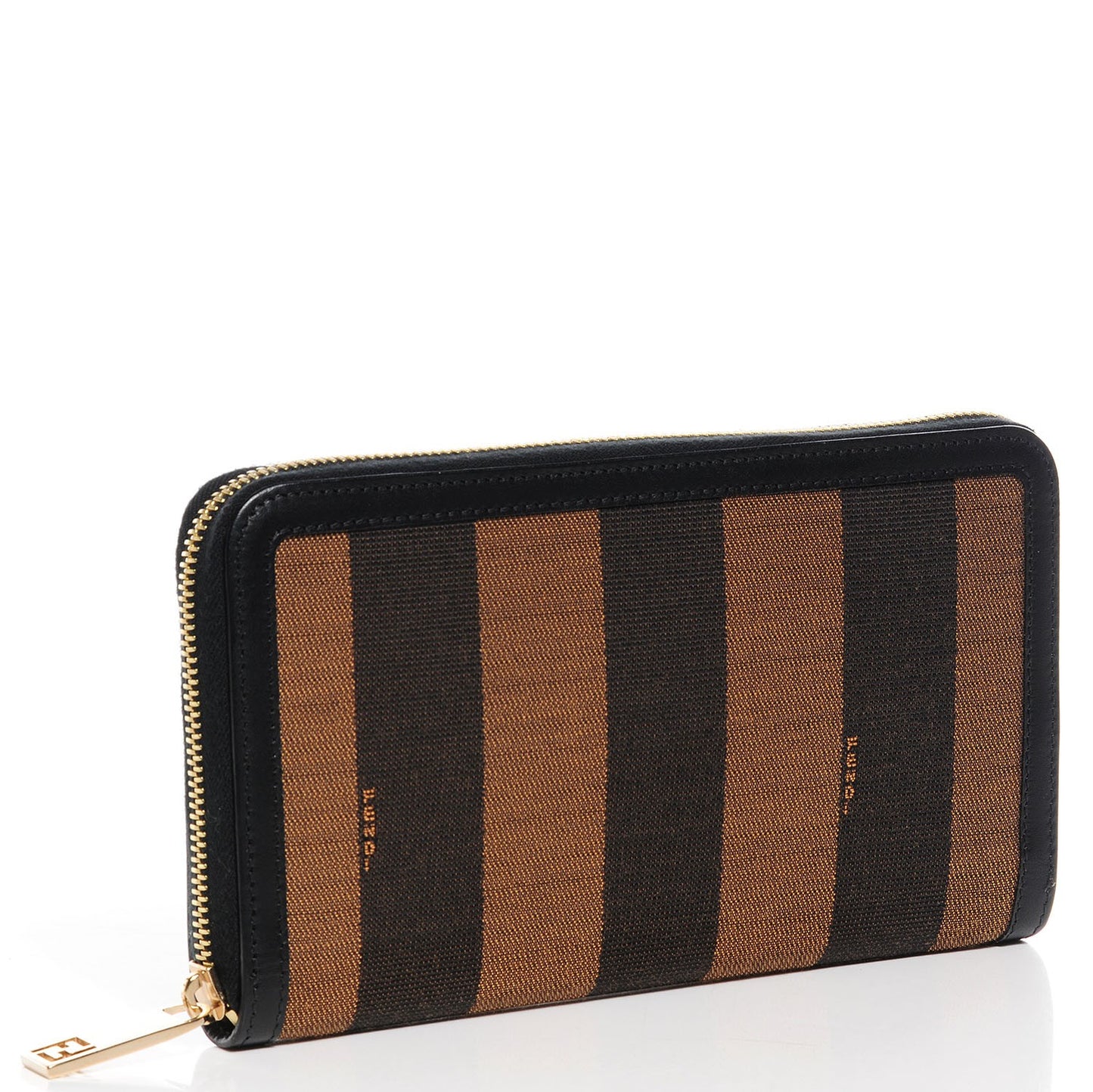 Pequin Cuoio Vegetale Zip Around Wallet Tobacco Black