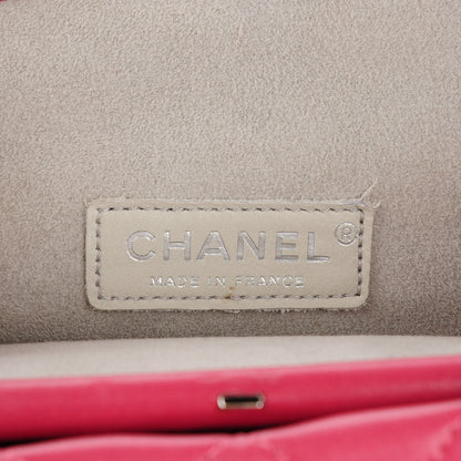 Chanel Lambskin Quilted Clutch Dark Pink 7 of 8