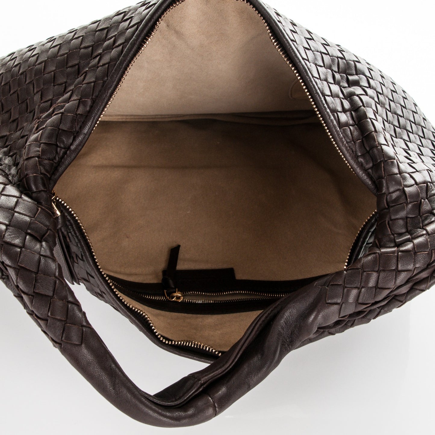 Nappa Intrecciato Large Veneta Hobo Ebano