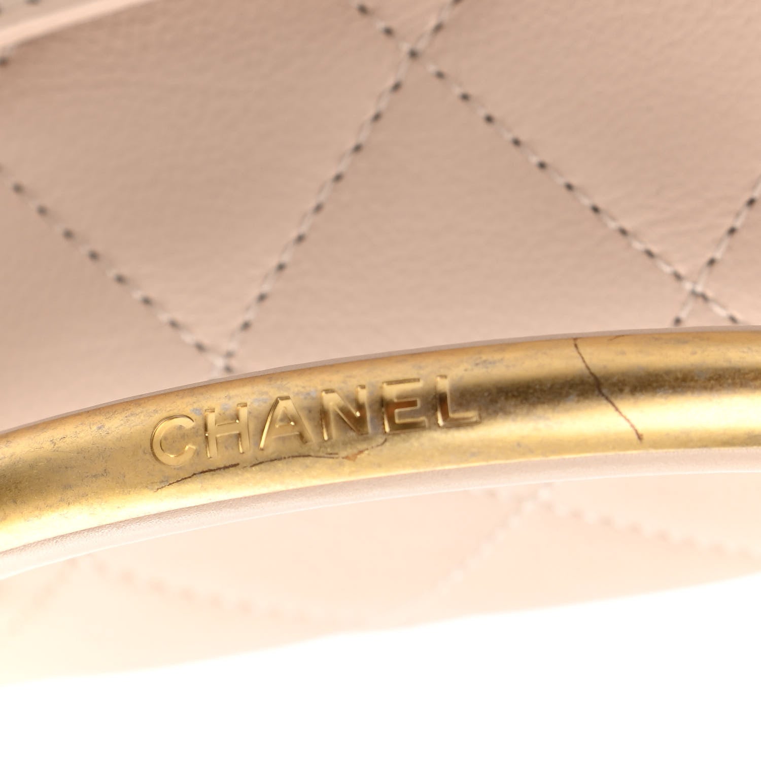 Chanel Calfskin Quilted Small Gold Top Handle Flap Beige 11 of 12
