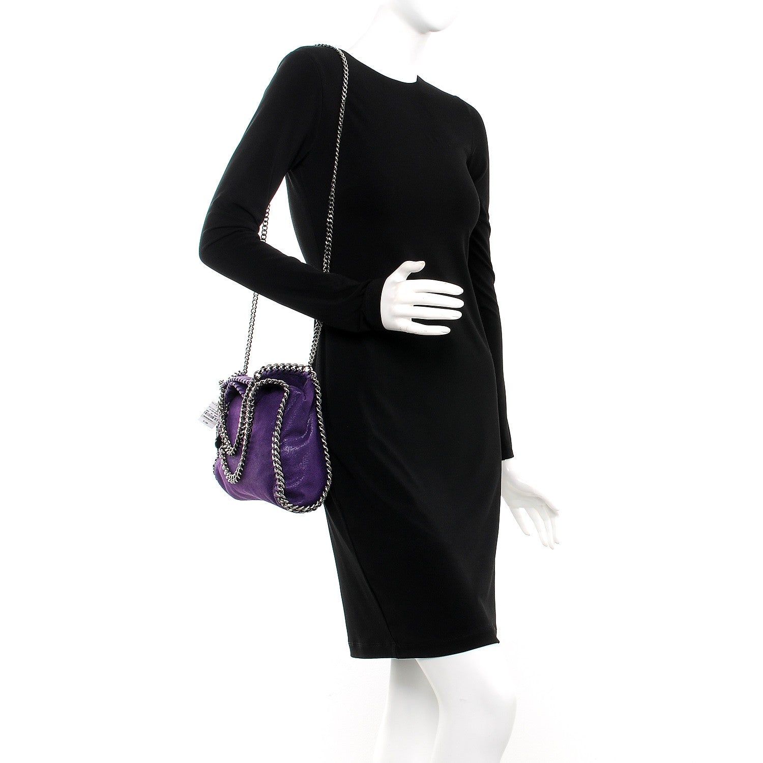 Stella McCartney Shaggy Deer Mini Falabella Fold Over Tote Bright Purple 2 of 8