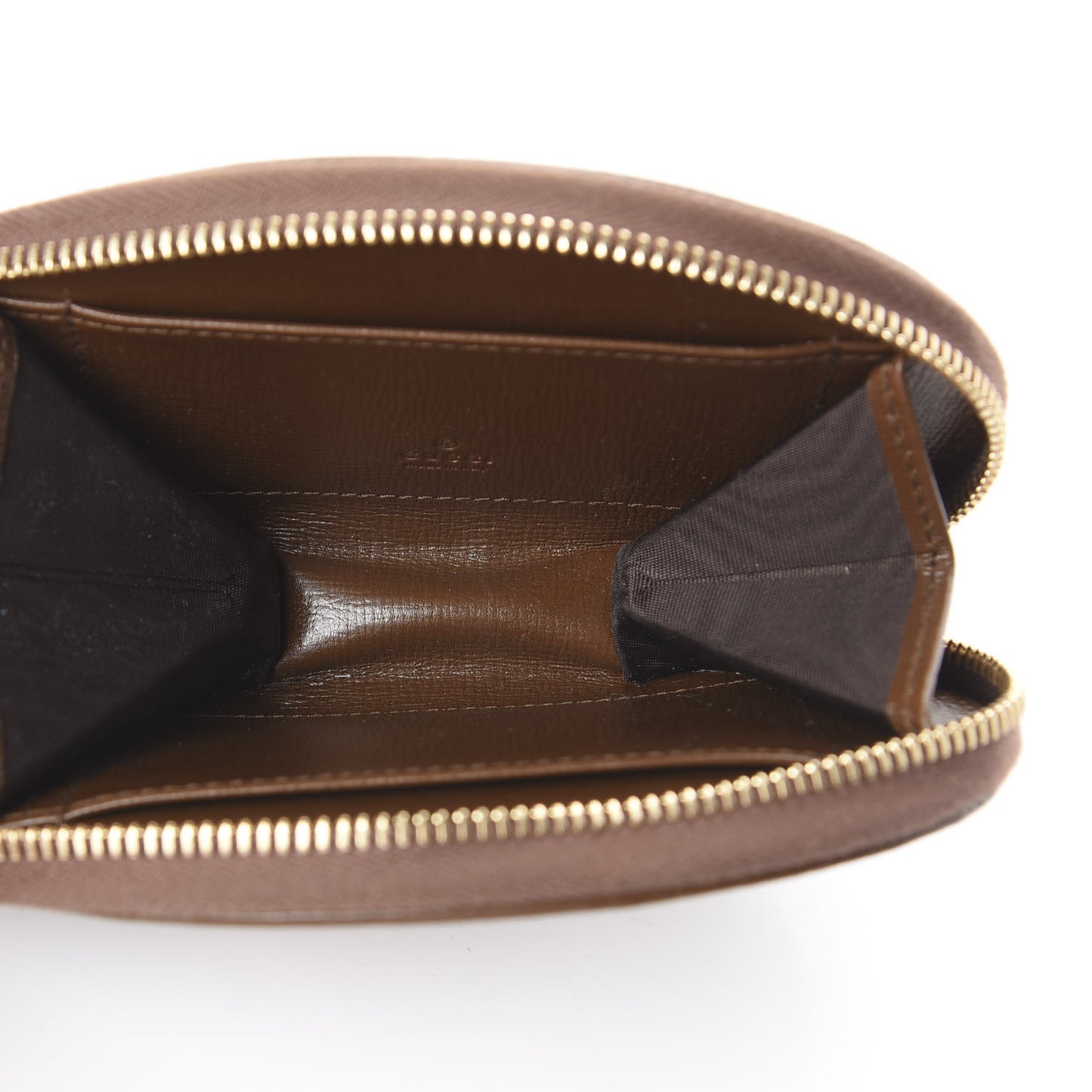 GG Supreme Monogram Azalea Calfskin Horsebit 1955 Coin Case Beige Ebony Brown Sugar
