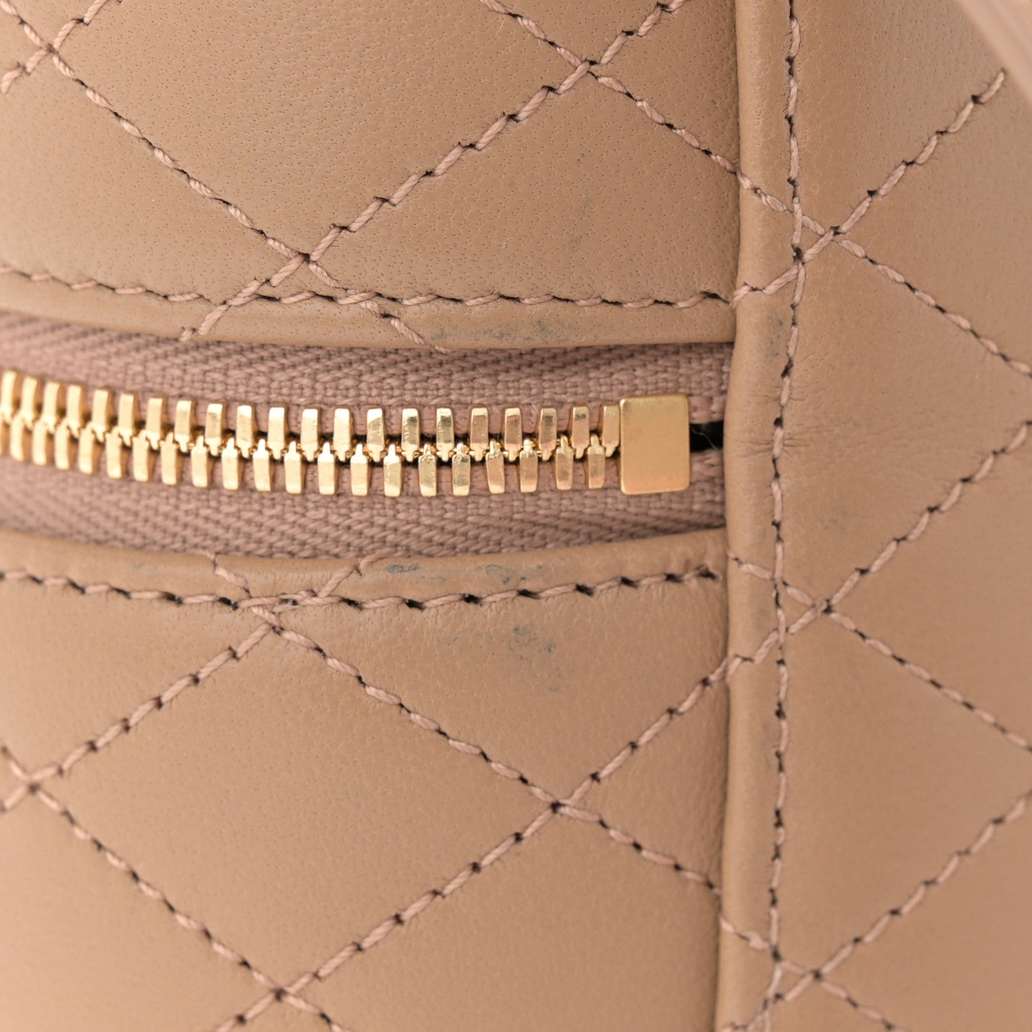 Saint Laurent Lambskin Quilted Mini Gaby Vanity Case Dark Toffee 11 of 14