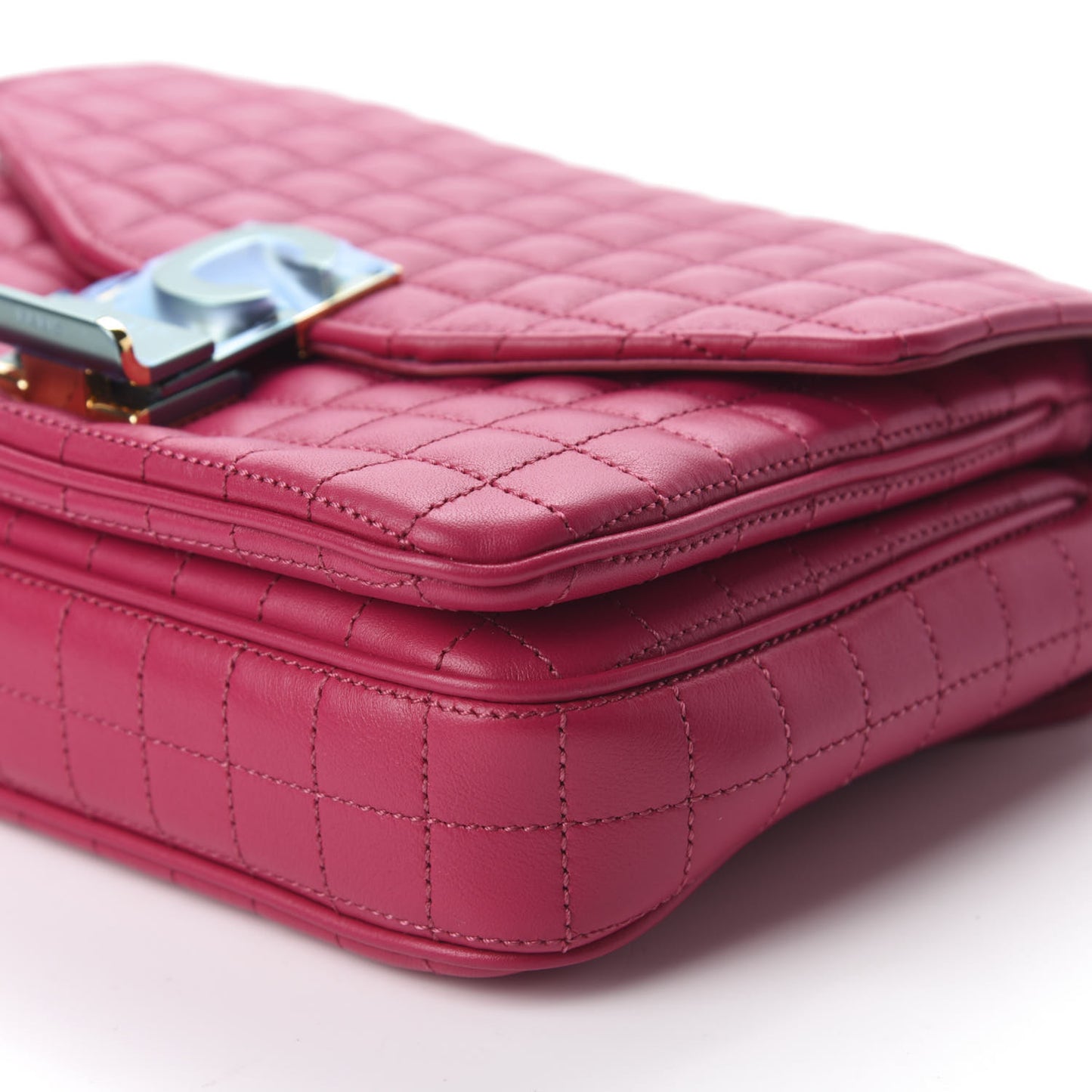 Calfskin Quilted Medium C Bag Pink