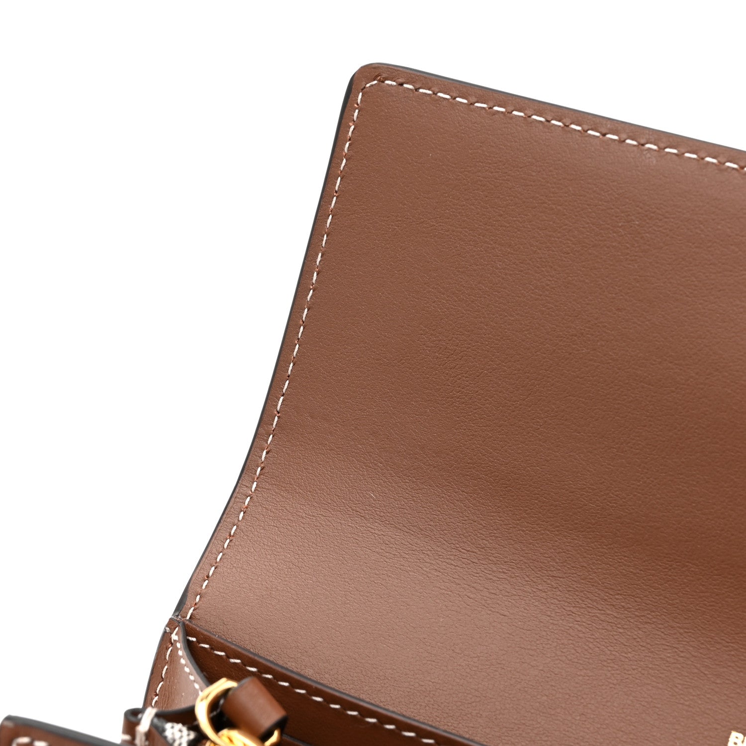 Burberry Vintage Check Grain Calfskin Halton Wallet Tan 10 of 11