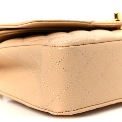 Chanel Caviar Quilted Medium Double Flap Beige 10 of 12