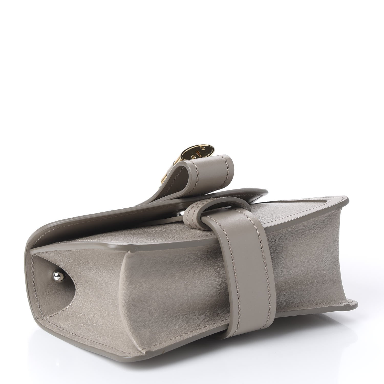 Chloe Shiny Goatskin Calfskin Mini Aby Chain Shoulder Bag Motty Grey 3 of 9