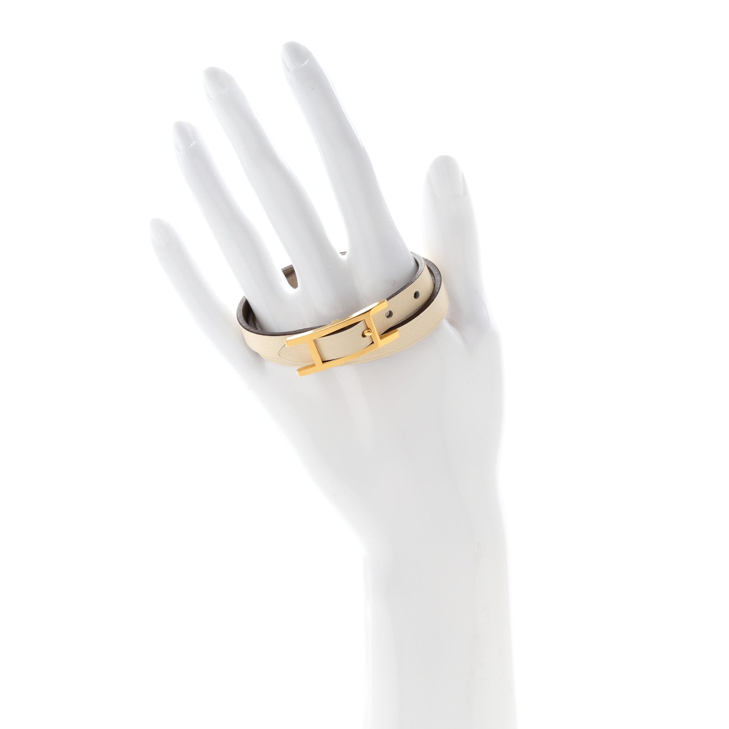 Hermes Swift Behapi Double Tour Reversible Bracelet T3 Etoupe Nata 2 of 6