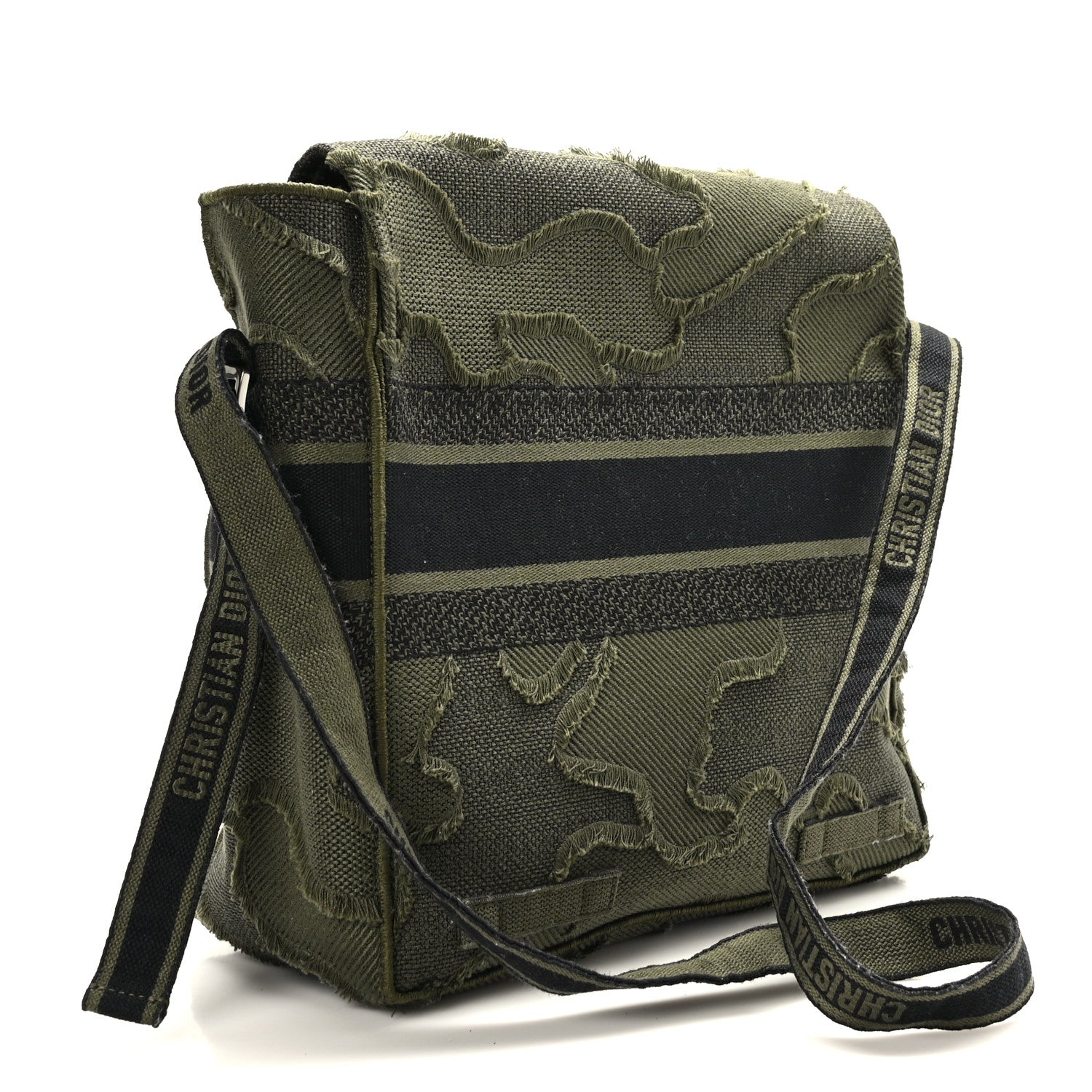 Christian Dior Canvas Embroidered Camouflage Diorcamp Messenger Green 3 of 10