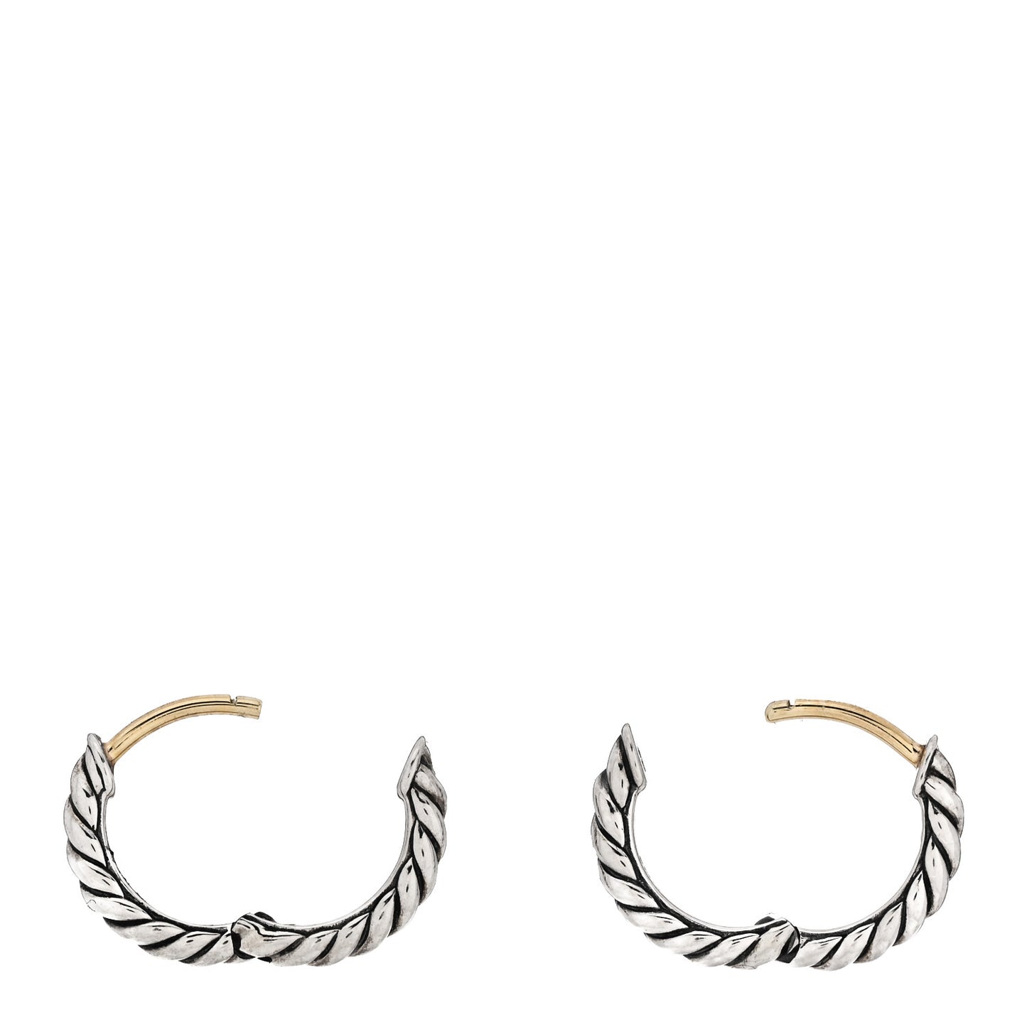 Sterling Silver Scultped Cable Micro Huggie Hoop Earrings