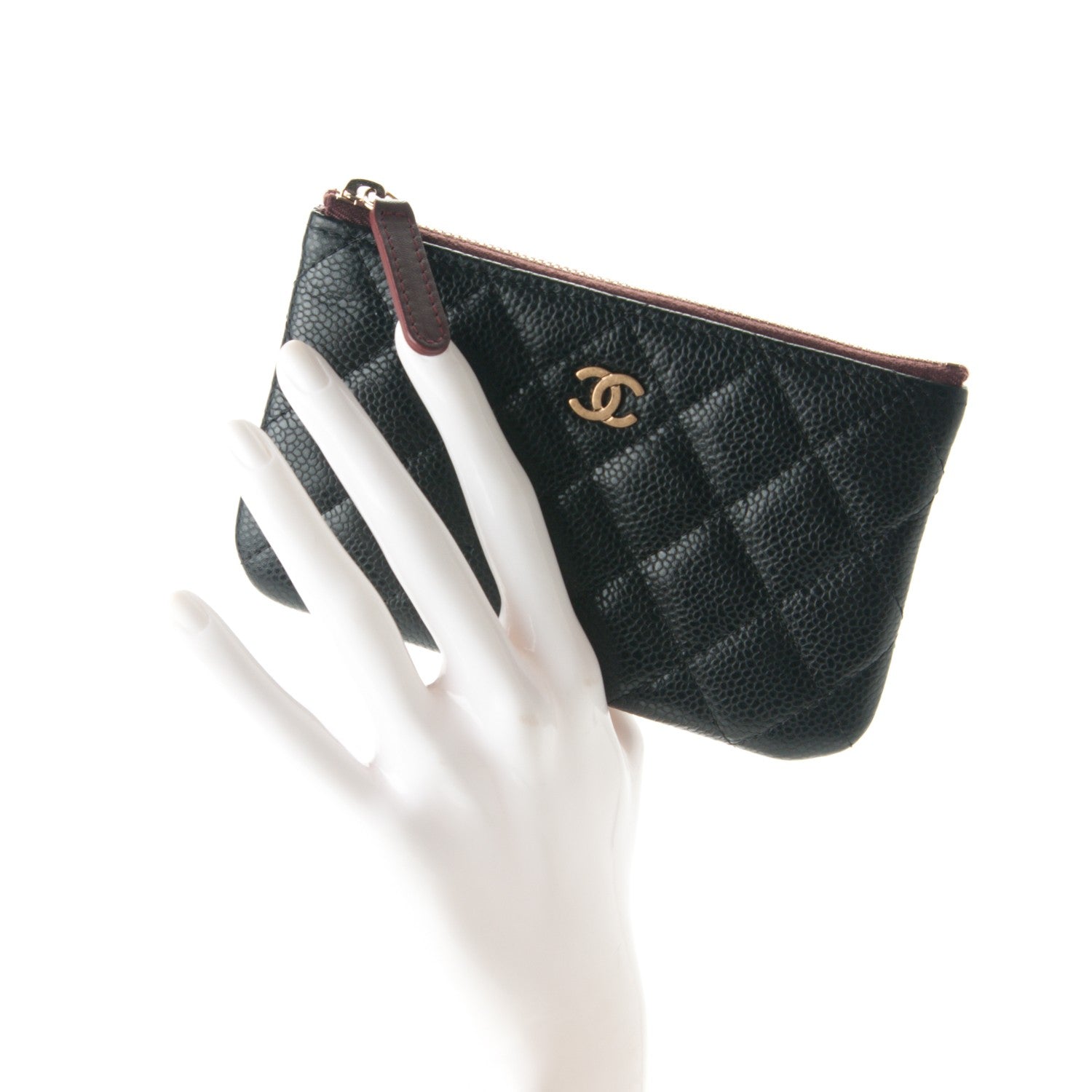 Chanel Caviar Quilted Small Cosmetic Case Black 2 of 7